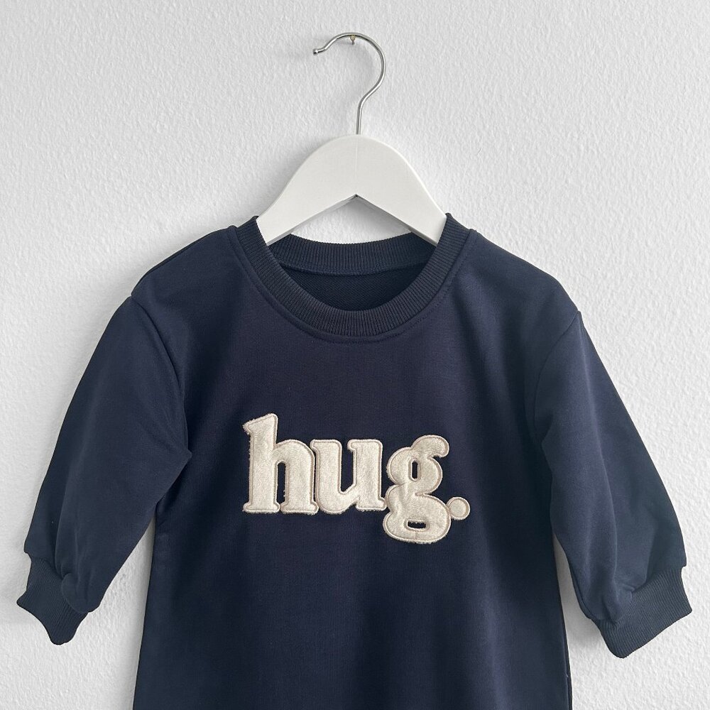 NWT Unisex One-Piece Bodysuit Sweatsuit Long Sleeve Romper Embroidery Hugs 9-12M - Picture 4 of 4